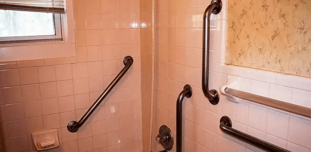 Shower grab bar installation for bathroom safety and accessibility in Bakersfield, CA