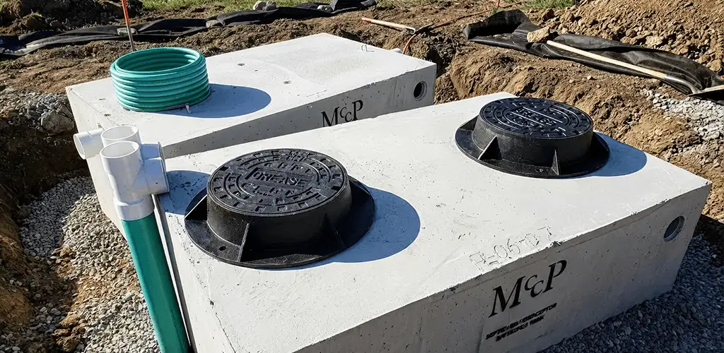 Grease trap installation unit set in place for drainage protection in Bakersfield, CA